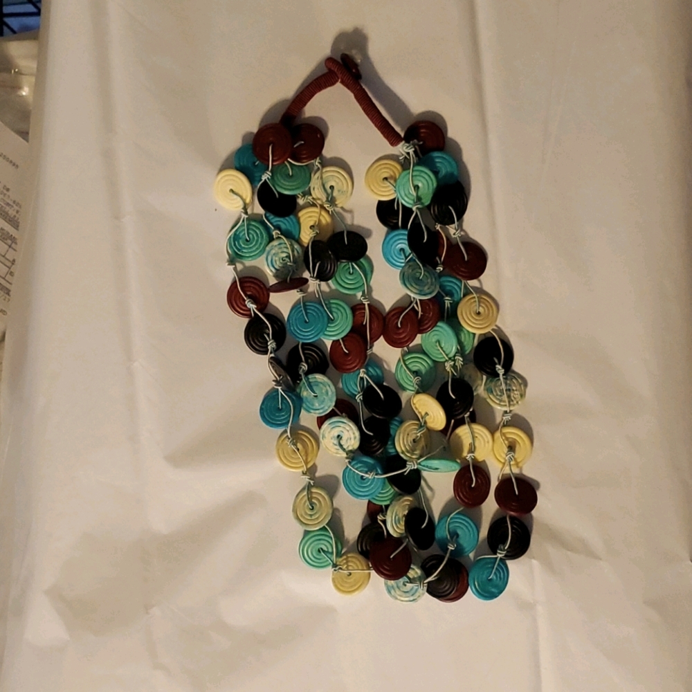 Multistrand Button Necklace